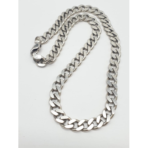 187 - Silver curb chain, weight 70g and 50cm long approx