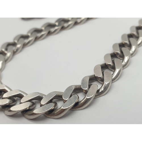 187 - Silver curb chain, weight 70g and 50cm long approx