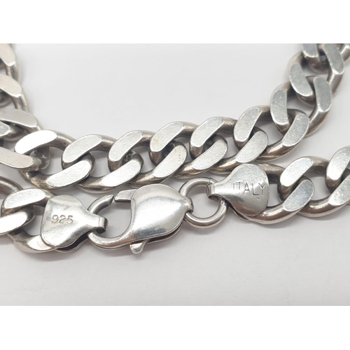 187 - Silver curb chain, weight 70g and 50cm long approx