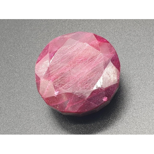 398 - 175ct round natural ruby, fully certified.