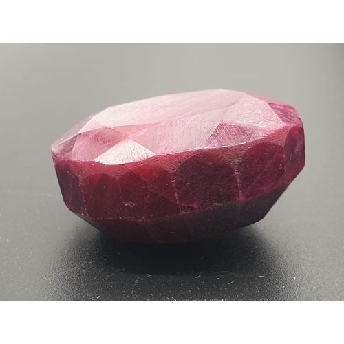 398 - 175ct round natural ruby, fully certified.