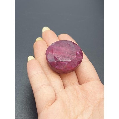 398 - 175ct round natural ruby, fully certified.