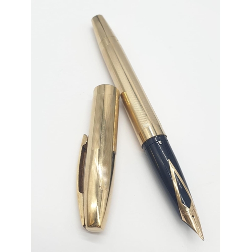 477 - Vintage Shaeffer Gold Plated FOUNTAIN PEN with 14ct Gold Nib.