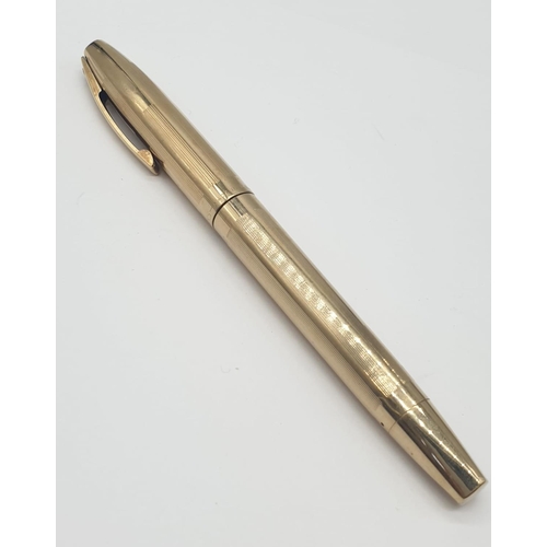 477 - Vintage Shaeffer Gold Plated FOUNTAIN PEN with 14ct Gold Nib.