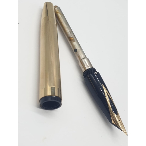 477 - Vintage Shaeffer Gold Plated FOUNTAIN PEN with 14ct Gold Nib.