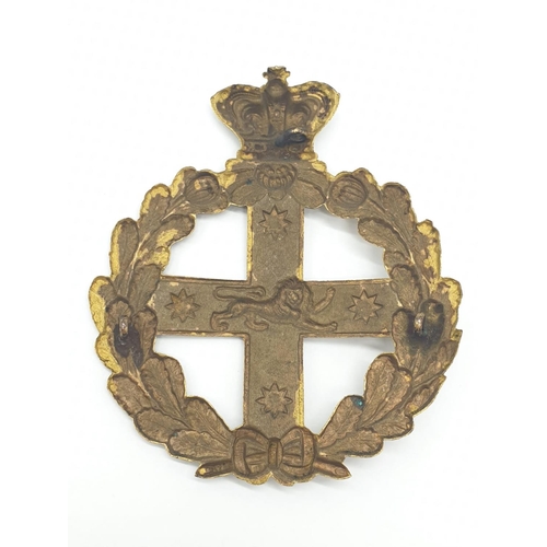 152 - New South Wales (Australia) Volunteer Force Helmet Plate and collar badge circa 1885-1903.