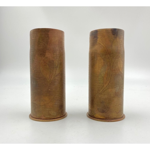 293 - 2 x INERT Trench Art 37mm Hotchkiss Cases. They could do with a good polish.