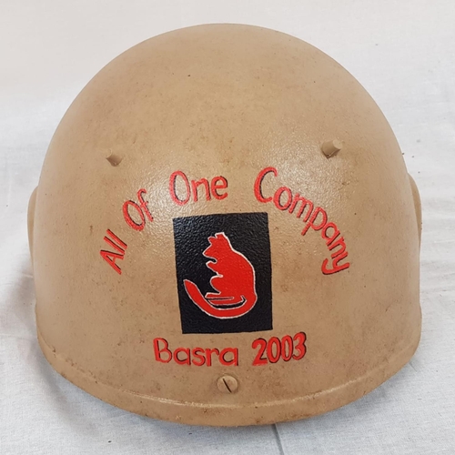 306 - Gulf War Memorial Painted onto a British Mk 6 Ballistic Helmet.