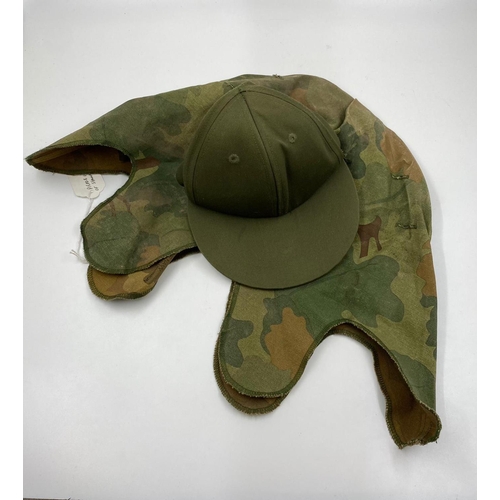 327 - Vietnam War Era U.S.M.C Helmet Cover & Field Cap.