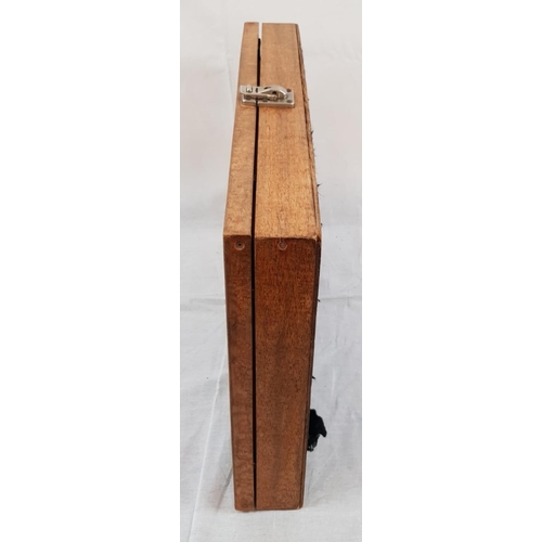 383 - Wooden display case with key. 51 x 36cm.