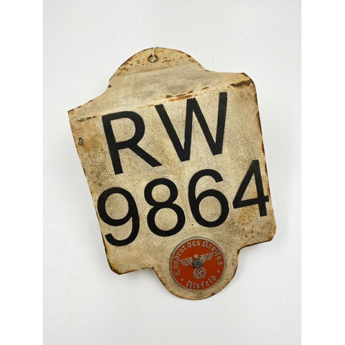 52 - 3rd Reich Motorcycle Number Plate.