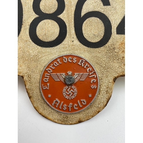 52 - 3rd Reich Motorcycle Number Plate.