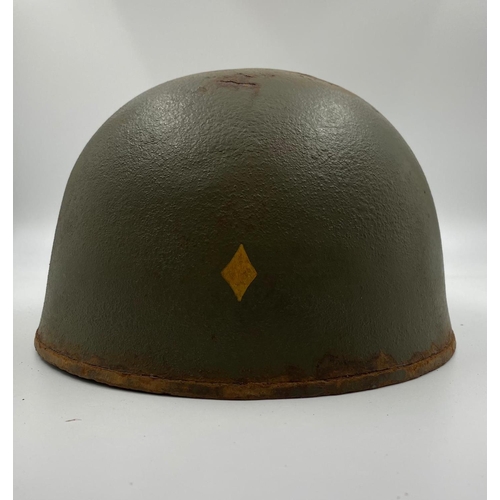 87 - WW2 British Armoured Vehicle Helmet. With insignia of a 2nd Lt in the Royal Signals Regiment.