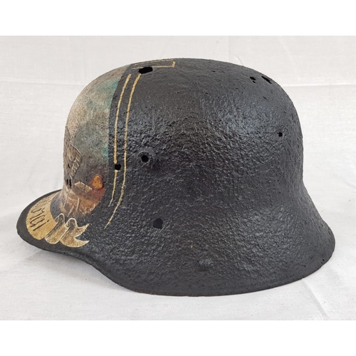 94 - WW1 Imperial German Stahlhelm Helmet that was found near Cambrai, France. Hand painted with a memori... 