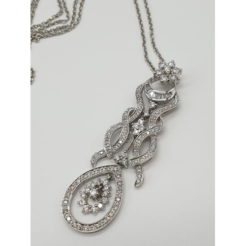 227 - 18ct White Gold and Diamond NECKLACE  13.0 g.  48cm