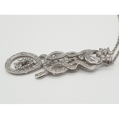 227 - 18ct White Gold and Diamond NECKLACE  13.0 g.  48cm