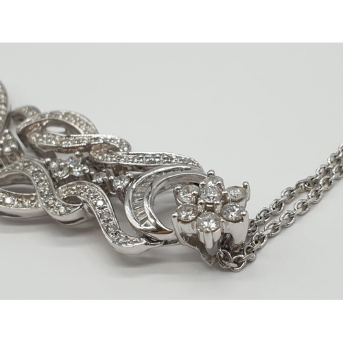 227 - 18ct White Gold and Diamond NECKLACE  13.0 g.  48cm