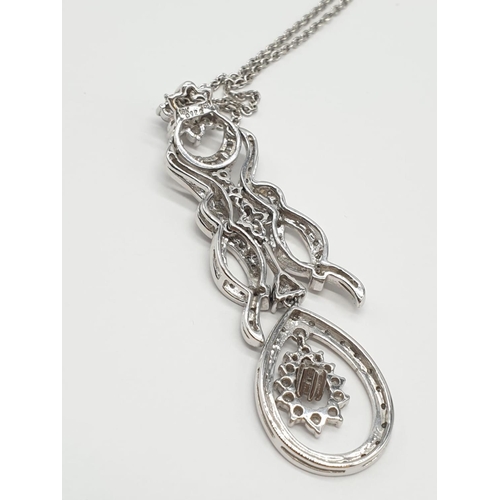 227 - 18ct White Gold and Diamond NECKLACE  13.0 g.  48cm