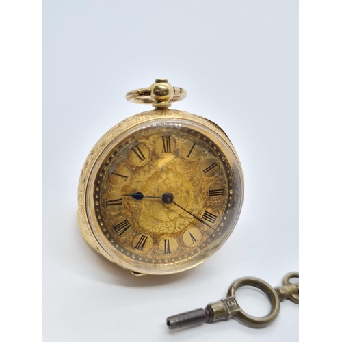 377 - 18ct Gold Ladies POCKET WATCH circa 1890.  FWO   31.5g