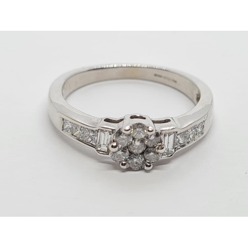 370 - 9ct Gold Diamond RING  2.6g    Size  M