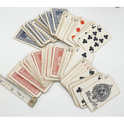 119 - A Victorian miniature, double set of playing cards by Goodall of London.             
Cards size: 7 ... 