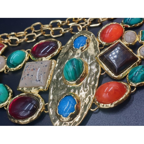 182 - An Late Byzantine Imperial style necklace and assorted ring of large proportions. Ring size: N.