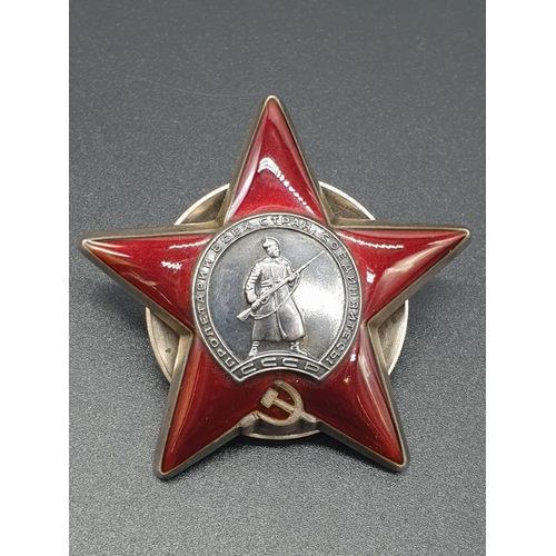 208 - Order of the RED STAR.  Serial Number 3014533.  Korean War issue.