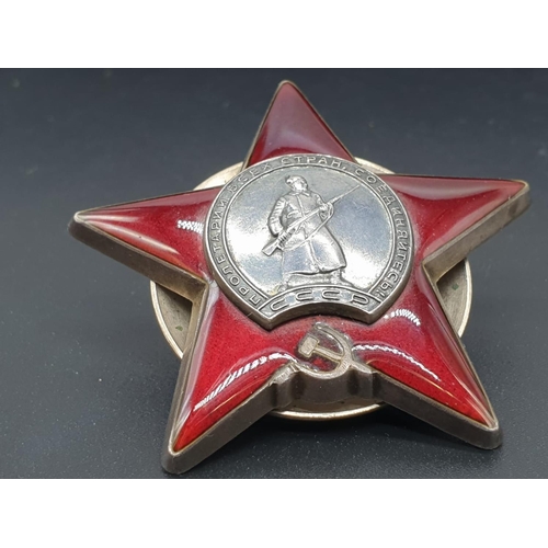 208 - Order of the RED STAR.  Serial Number 3014533.  Korean War issue.