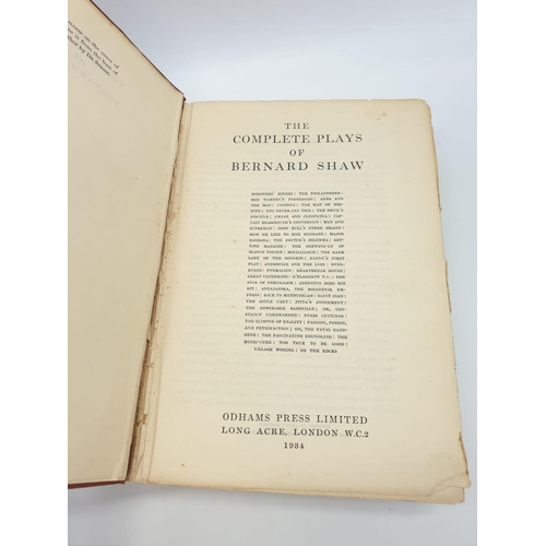 91 - A first edition of The Complete Plays of Bernard Shaw, with a warning from the author, printed in 19... 