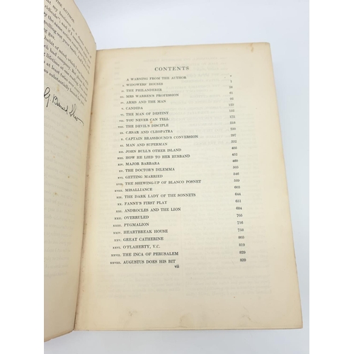 91 - A first edition of The Complete Plays of Bernard Shaw, with a warning from the author, printed in 19... 