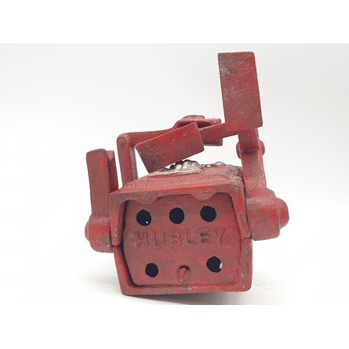 98 - A cast iron, mechanical, money box in the shape of a robot. With moving hands, jaw and eyes. In exce... 