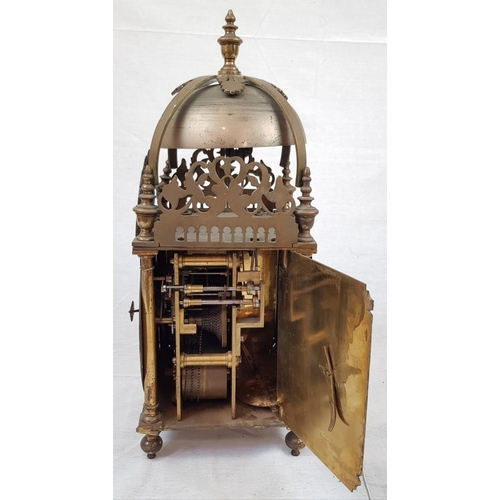 193 - A Late 19th Century Brass Lantern Clock by the Goldsmith's Company of London. Has all working parts ... 