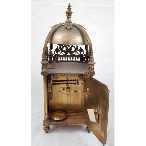 193 - A Late 19th Century Brass Lantern Clock by the Goldsmith's Company of London. Has all working parts ... 