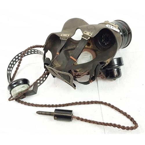 310 - Rare WW2 Radio Operators Gas Mask, complete with headphones.