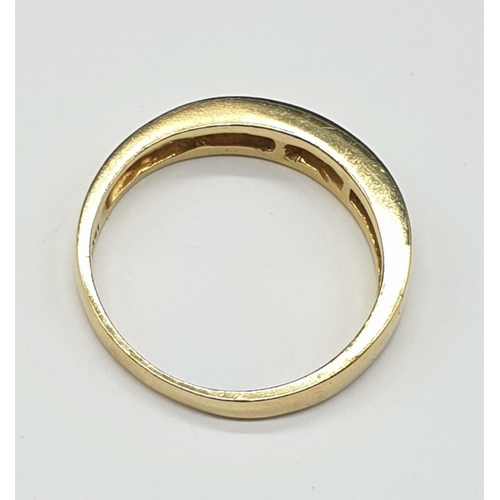 51 - 18ct yellow gold diamond 1/2 eternity ring  size J 1/2 and weighs 2.5g.