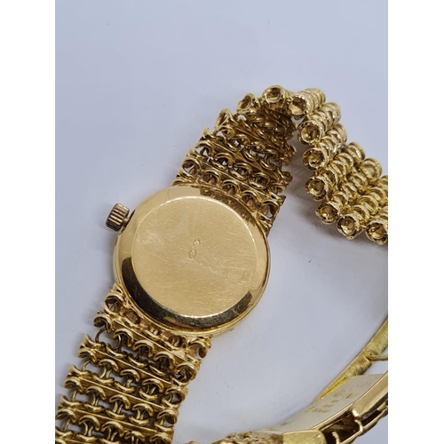 122 - Vintage Patek Philippe Geneve Ladies 18ct Gold Wrist WATCH. with blue face and solid Gold strap.   5... 