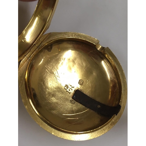 20 - Antique yellow metal.  1700's verge fusee POCKET WATCH, working but no guarantees.