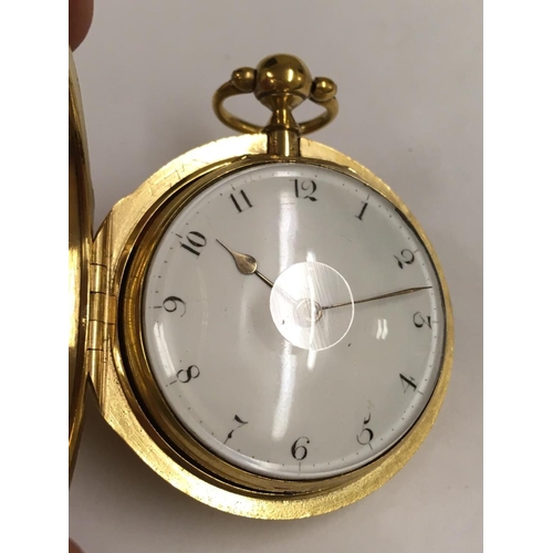 20 - Antique yellow metal.  1700's verge fusee POCKET WATCH, working but no guarantees.