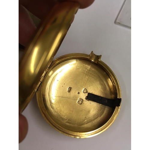 34 - Antique Gilt Silver Pair Case POCKET WATCH.  Working but no guarantees.