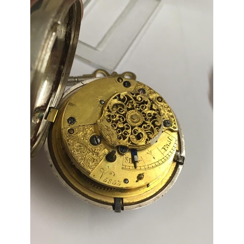 41 - Antique Silver Verge Fusee Doctor's STOP POCKET WATCH,  working but no guarantees.  Doctors stop sec... 