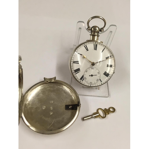 41 - Antique Silver Verge Fusee Doctor's STOP POCKET WATCH,  working but no guarantees.  Doctors stop sec... 