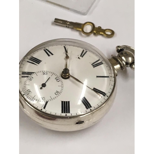 41 - Antique Silver Verge Fusee Doctor's STOP POCKET WATCH,  working but no guarantees.  Doctors stop sec... 