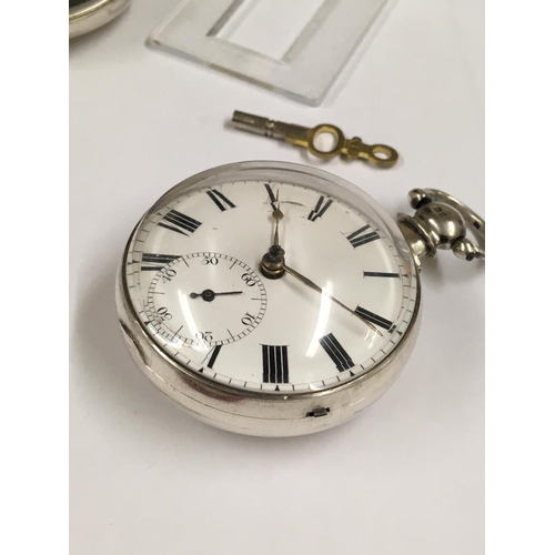 41 - Antique Silver Verge Fusee Doctor's STOP POCKET WATCH,  working but no guarantees.  Doctors stop sec... 