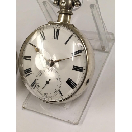 41 - Antique Silver Verge Fusee Doctor's STOP POCKET WATCH,  working but no guarantees.  Doctors stop sec... 