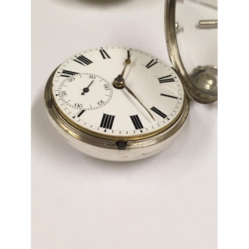 41 - Antique Silver Verge Fusee Doctor's STOP POCKET WATCH,  working but no guarantees.  Doctors stop sec... 