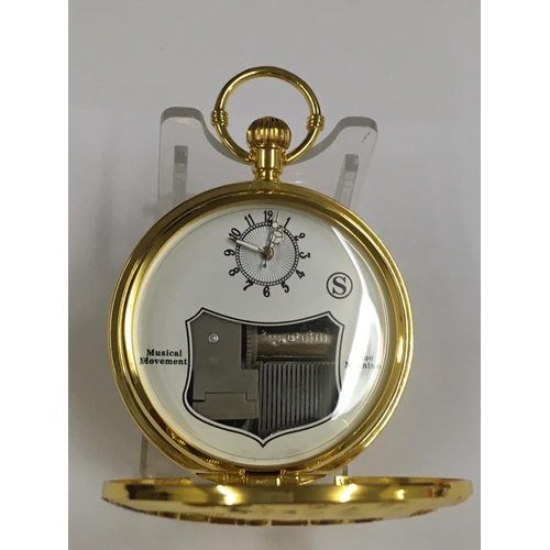 48 - Full Hunter Musical POCKET WATCH.  Working.