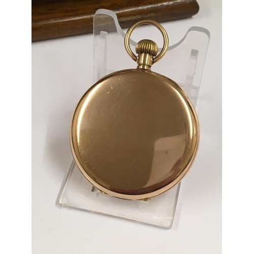 10 - Vintage 9ct Gold Gents Masonic POCKET WATCH in good condition and good working order with wooden til... 