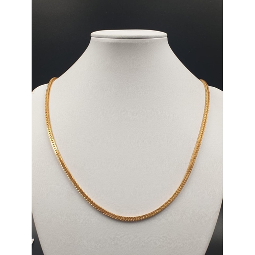 23 - 22ct Yellow Gold. Box CHAIN NECKLACE.  25.2g   68cm