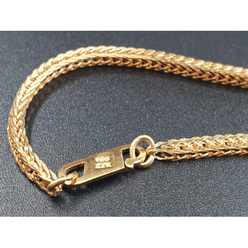 23 - 22ct Yellow Gold. Box CHAIN NECKLACE.  25.2g   68cm