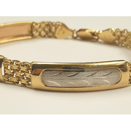 27 - 18ct Yellow and Rose Gold Bracelet with stone settings, marked GRAZIELLA.   15g  19cm